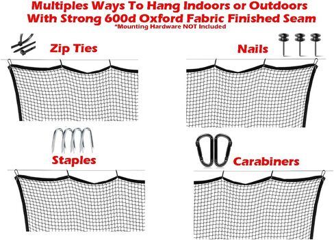10ft, 15ft, 25ft Sports Practice Netting Sturdy Net Hitting Throwing Pitching Net 150LB Impact Hit Tested Nylon Mesh Netting for Golf, Baseball, Softball, Hockey, Soccer, LAX in Saudi Arabia