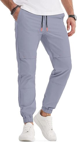 JMIERR Mens Casual Sweatpants Stretch Elastic Waist Drawstring Joggers Slim-fit Pants with Pockets in Kuwait