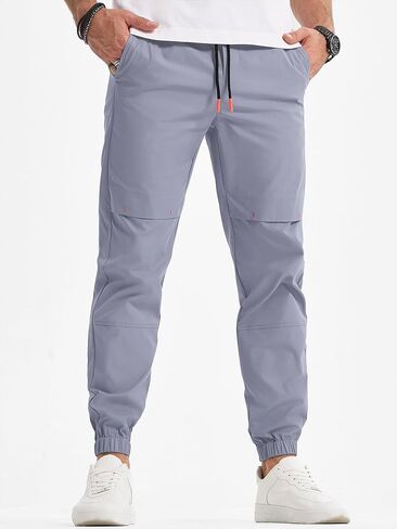 JMIERR Mens Casual Sweatpants Stretch Elastic Waist Drawstring Joggers Slim-fit Pants with Pockets in Kuwait