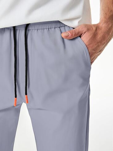 JMIERR Mens Casual Sweatpants Stretch Elastic Waist Drawstring Joggers Slim-fit Pants with Pockets in Kuwait