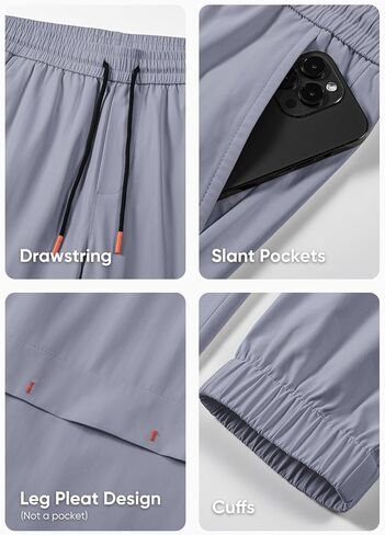JMIERR Mens Casual Sweatpants Stretch Elastic Waist Drawstring Joggers Slim-fit Pants with Pockets in Kuwait