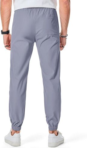 JMIERR Mens Casual Sweatpants Stretch Elastic Waist Drawstring Joggers Slim-fit Pants with Pockets in Kuwait