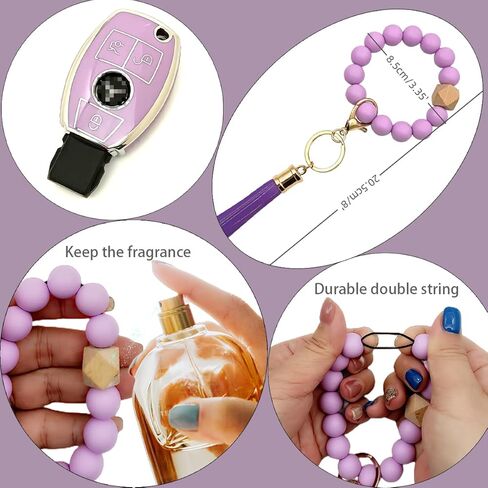 for GMC Key Fob Cover,Purple Beaded Key Holder Fits for 2019 - 2022 2023 Chevy Silverado GMC Sierra 1500 2500HD 3500HD GMC Acadia GMC Terrain Car Key Accessaries (for GMC-A5) in Kuwait