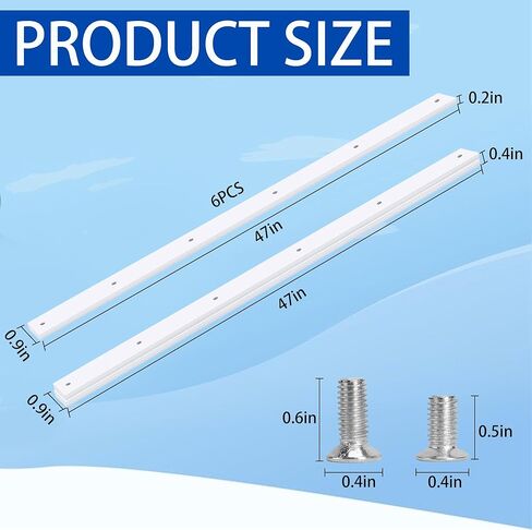 مجموعة أدوات التزلج على الجليد من RunNico مكونة من 6 قطع، مقاس 47 بوصة × 0.9 بوصة، مجموعة أدوات التزلج على الجليد مع براغي، ملحق التزلج على سطح الجليد للتزلج في الهواء الطلق في فصل الشتاء مما يقلل الاحتكاك والسحب in Kuwait