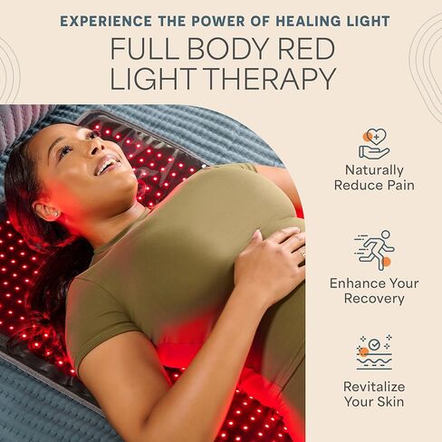 العلاج بالضوء الأحمر بالأشعة تحت الحمراء من Lifepro لتغليف الجسم - يقلل الألم ويعزز التعافي - حصيرة العلاج بالضوء الأحمر للعناية بالجسم بالكامل - 3 أوضاع مميزة - تستخدم بطانية العلاج بالضوء الأحمر 660 نانومتر و850 نانومتر in Kuwait