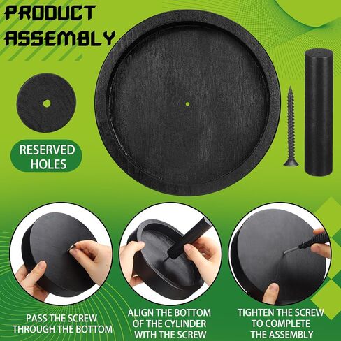 2 Pcs Wood Cone Talc Bowl Cone Chalk Holder Billiards Chalk Holder for Pool Table, Black in Saudi Arabia