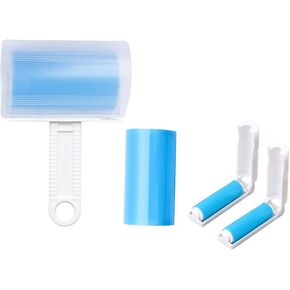 Reusable Lint Roller 4 Pack, Washable Sticky Lint Roller Pet Hair Remover Brush Include Medium/Mini Size Cleaner for Clothes, Cat Dog Hair, Funiture