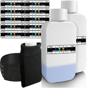 3oz Urine Test Complete Kit Include Empty Bottles with Temperature Test Strip, Hidden Hi-Stretch Leg Strap and Thermal Sample Bag,Portable Travel Bottle Adhesive Thermometer Strip for Urine Testing