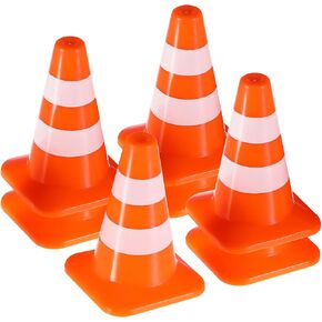 STOBOK Construction Cones 14pcs Miniature Road Cone Orange Mini Traffic Cones Toy Plastic Sign Road Cone Toy Roadblock Cone Sign Model Photo Prop Educational Toy for Kids Small Orange Cones