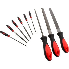 ABN Small Metal File Set for Metal Working - 9 Piece Hand Deburring Metal File Kit - Gunsmithing, Automotive, Woodworking Precision File Sets for Wood and Metal Projects