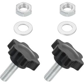 uxcell 2Pcs M10 x 50mm Star Knobs, Plastic Hex Shaped Clamping Knob Screw Hand Knob Handle Replacement with Washer Nut for Umbrella Base Replacement Machinery