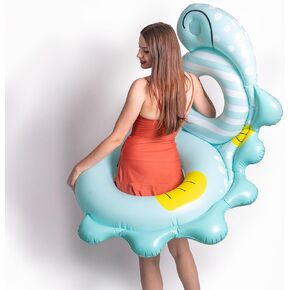 Inflatable Sea-Horse Pool Float, Swimming RNG, 2 Person Inflatable Swimming Ring, Party Float Decorations, Swimming Tube Floaty Outdoor Water Lounge for Adults with 1 Cup Holder