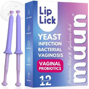 Muun Women's Vaginal Probiotics I Yeast Infection & BV Treatment Pack 12 I Vaginal Moisturizer for Dryness & Promote pH Balance I Feminine Odor Elimination & Vaginal Health I Hormone & Estrogen Free