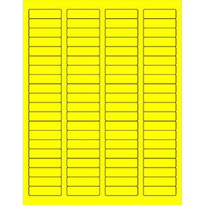 Tape Logic 1 3/4' x 1/2' Fluorescent Yellow Return Address Labels, for Laser & Inkjet Printers, Permanent Adhesive, 8 1/2' x 11' Sheet, 80 Labels Per Sheet, 100 Sheets