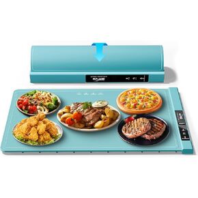 Warming Mat for Food,Full Surface Fast Heating,Roll Up Portable Food Warming Mat,6 Temperature Settings,Silicone Food Warmer with Longer Power Cord for Party,Buffets,Gathering,Holidays-25x16inch