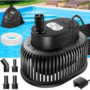 DeeprBetter Pool Cover Pump, Automatic ON/OFF Sump Pump, Submersible Water Pump for Pool Draining, Upgraded Electric Above Ground Pool Drain Pump to Remove Water,Pump for Pond Hot Tub Draining 850 GPH