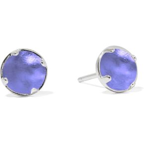 Recycled Early 1900's Purple Medicine Bottle Sterling Silver Post Earrings