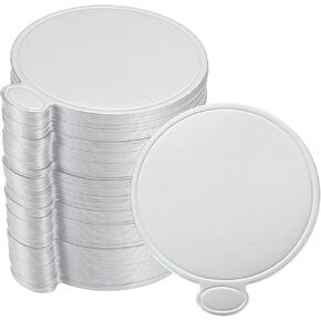 uxcell 200pcs Mini Cake Boards, Mousse Cake Cardboards Round Cake Bases Plates Cupcake Dessert Displays Base Tray for Cupcakes, Cakes, Pastries Base - Grease Proof (Silver Tone)