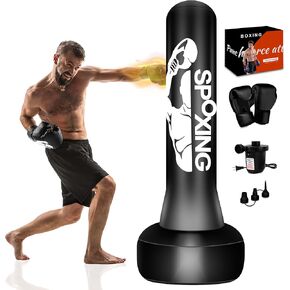 Standing Punching Bag for Adult 70", Heavy Punching Bag with Boxing Gloves and Electric Air Pump for Beginners Training MMA Muay Thai Fitness Kickboxing Home Gym