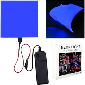 Electroluminescent (EL) Panel Light, DIY EL Backlight Cuttable Paper Lamp for Holiday Decoration/Cosplay/Warning, Ice Blue (10cm x 10cm)