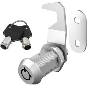 1 Pack Toolbox Lock with Keys, Mailbox Lock 5/8" Cam Lock Keyed Alike, Tool Box Lock Replacement for Mailbox RV Storage Door, Zinc Alloy