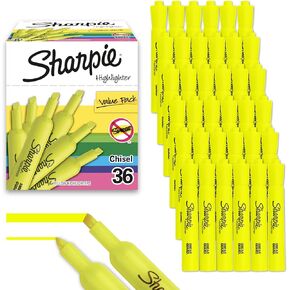 Sharpie Tank Style Bulk Highlighters, Chisel Tip Highlighter Marker Set, Journal Highlighters, Office And Teacher Supplies, Fluorescent And Pastel Highlighters, 12 Assorted Fashion Colors, 36 Count in Kuwait