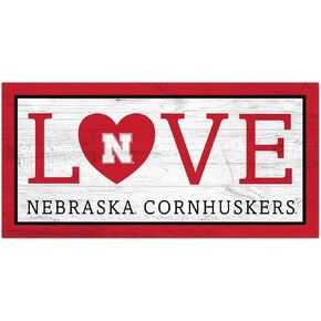 Fan Creations NCAA Nebraska Cornhuskers Unisex University of Nebraska Love Sign, Team Color, 6 x 12