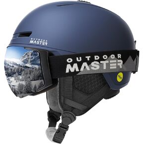 OutdoorMaster Diamond II MIPS Ski Helmet with Ski Goggles PRO Set - Adjustable Fit Snowboard Helmet and Snow Goggles Set - Snow Sport Helmet for Men, Women & Youth