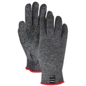 MAGID AXB300-11 CutMaster Aramax Heavyweight Knit Gloves, Cut Level 4, Aramax Yarn, Dark Grey/Red (Pack of 12)