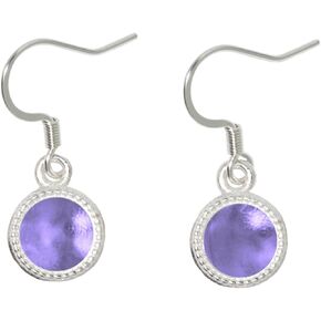 Recycled Early 1900's Purple Medicine Bottle Glass Color Dot Earrings