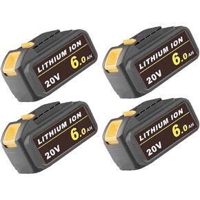 2 قطعة بطارية 6.0 أمبير 20 فولت DCB205 بديلة لبطارية ليثيوم أيون ديوالت 20 فولت DCB203 DCB204 سلسلة DCB205 مع ضوء مؤشر LED مناسب للصنفرة المدارية DCW210B in Kuwait