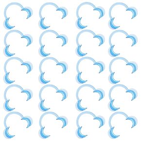 Dental Cheek Retractor Mouth Opener for Teeth Whitening C-Shape Kids Lip Smile Stretcher for Photography Clear Blue(20PCS Size M)