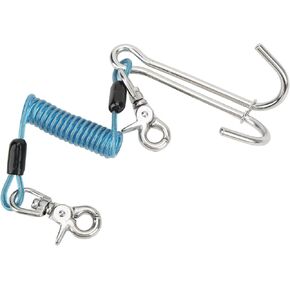Stainless Steel Diving Current Hooks Double Reef Drift Hooks, Diving Current Hooks with Coil Lanyard Double Reef Coil Lanyard
