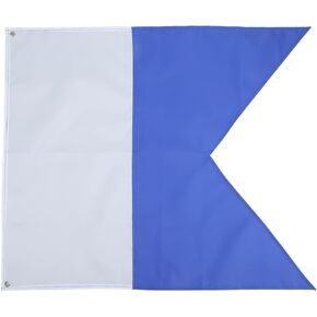 International Diver Flag, Blue and White Polyester Alpha Flag Universal Dive Flag 27.6x23.6 Inch Diving Flag Boat Flag Marker for , Snorkeling, Diving, Underwater Activities