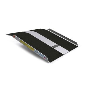EZ-ACCESS Traverse Curb Plate with Non Slip Solid Surface, Lightweight Design, and 2 Curb Stops for Moving Cargo, Service Carts, and Wheelchairs