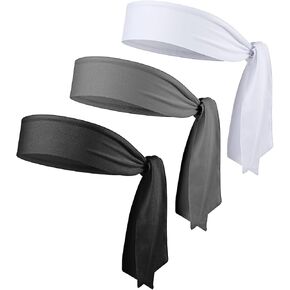 Head Ties Headband, Mabor 3 Pcs Adjustable Ninja Headband Sports Sweatband Karate Tie Back Sweat Wicking Workout Head Band for Basketball Running Tennis Athletics for Men Women