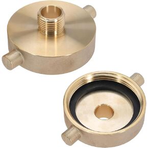 2 PCS 2-1/2" NST (NH) Female x 3/4" GHT Male Fire Hydrant Hose Adapter Brass Fire Equipment with Pin Lug for Fire Hydrants, Pipes, Hoses