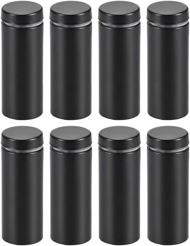 Uxcell 3/4 Dia x 2 بوصة (19 × 51 مم) مسامير تثبيت على الحائط حاملات لافتات من زجاج الأكريليك أسود 8 قطع in Saudi Arabia