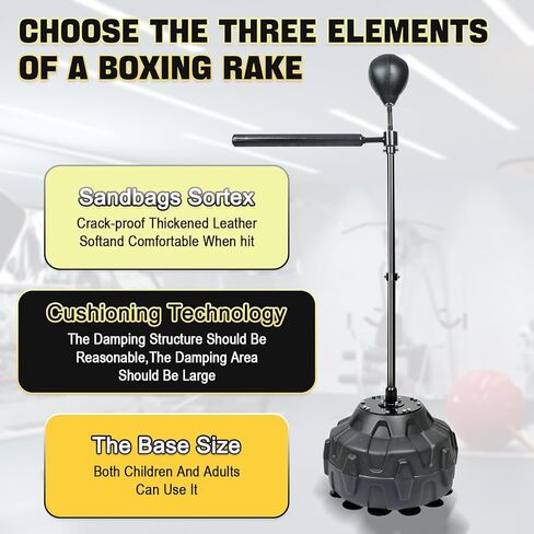 قضيب ملاكمة دوار بزاوية 360 درجة مع كرتين، وحقيبة ملاكمة، وكرة ملاكمة للتدريب مع قضيب عاكس، ارتفاع قابل للتعديل، للبالغين والأطفال in Kuwait