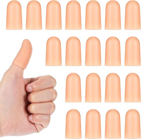 20pcs Gel Finger Cots, Silicone Finger Protectors, Thumb Protector Fingertip Bandages Band-aids for Dry Skin Cracked Fingertip Treatment, Thumb Protector Covers for Hand Eczema Finger Arthritis in Saudi Arabia