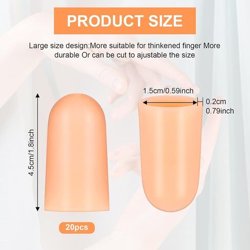 20pcs Gel Finger Cots, Silicone Finger Protectors, Thumb Protector Fingertip Bandages Band-aids for Dry Skin Cracked Fingertip Treatment, Thumb Protector Covers for Hand Eczema Finger Arthritis in Saudi Arabia