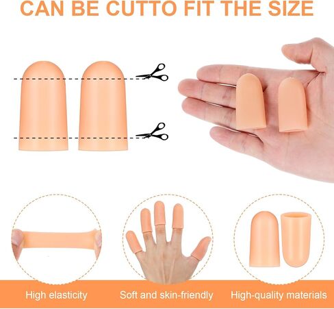20pcs Gel Finger Cots, Silicone Finger Protectors, Thumb Protector Fingertip Bandages Band-aids for Dry Skin Cracked Fingertip Treatment, Thumb Protector Covers for Hand Eczema Finger Arthritis in Saudi Arabia