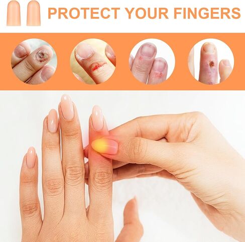 20pcs Gel Finger Cots, Silicone Finger Protectors, Thumb Protector Fingertip Bandages Band-aids for Dry Skin Cracked Fingertip Treatment, Thumb Protector Covers for Hand Eczema Finger Arthritis in Saudi Arabia