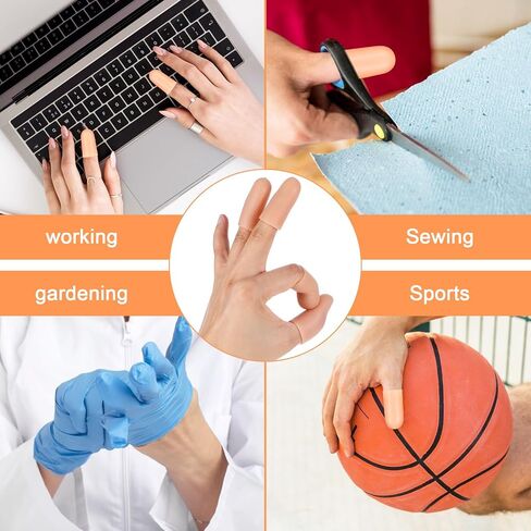 20pcs Gel Finger Cots, Silicone Finger Protectors, Thumb Protector Fingertip Bandages Band-aids for Dry Skin Cracked Fingertip Treatment, Thumb Protector Covers for Hand Eczema Finger Arthritis in Saudi Arabia