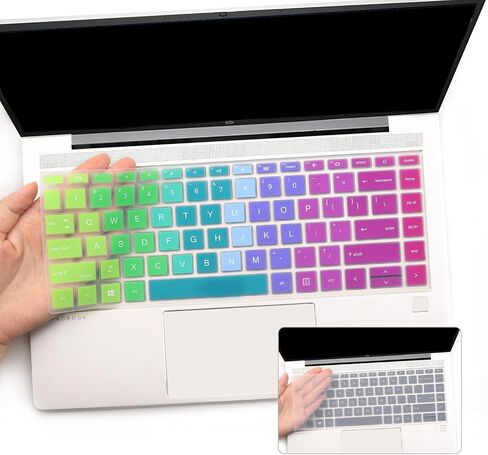 i-Tensodo 2 PCS Keyboard Cover for 14 inch HP Probook 440 445 G8 G9 G10, HP Probook 640 G7 G8, HP Probook 14 Laptop Protective Accessories-Black+Clear in Kuwait