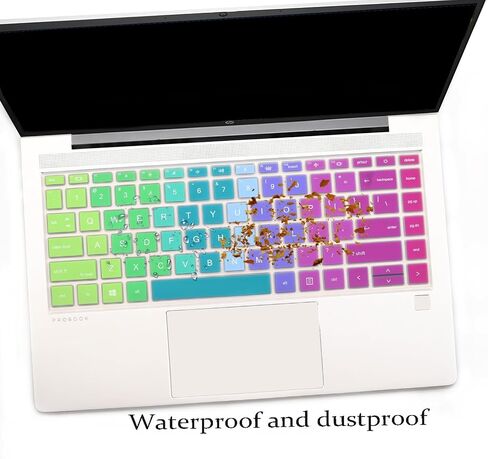 i-Tensodo 2 PCS Keyboard Cover for 14 inch HP Probook 440 445 G8 G9 G10, HP Probook 640 G7 G8, HP Probook 14 Laptop Protective Accessories-Black+Clear in Kuwait
