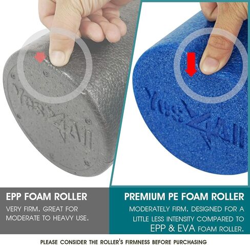 Yes4All Soft-Density Round PE 12/18/ 24/36 inch Foam Rollers for Muscle Massage, Yoga Core Exercise & Physical Therapy in Kuwait