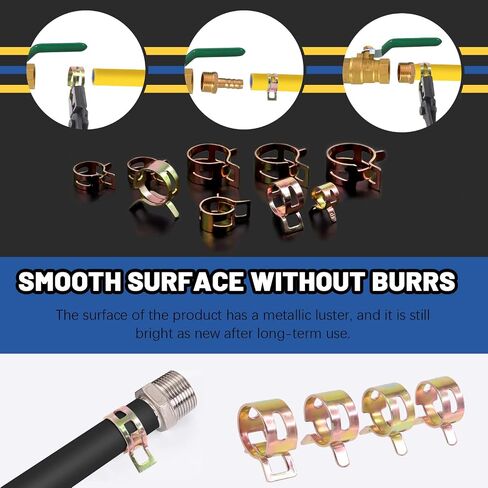 Glarks 121Pcs 12 Sizes 7-22mm Spring Band Type Clips Fuel Silicone Vacuum Hose Pipe Clamp Low Pressure Air Clip Clamp Fasteners Assortment Kit with 1Pc Clic-R Hose Clamp Pliers in Saudi Arabia