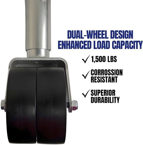 Jeremywell 1500lbs Trailer Jack with Double Wheel, Adjustable 12" Lift Travel, Boat On for Boat RV Utility, Swivel Tongue Towing Dual Wheel in Kuwait