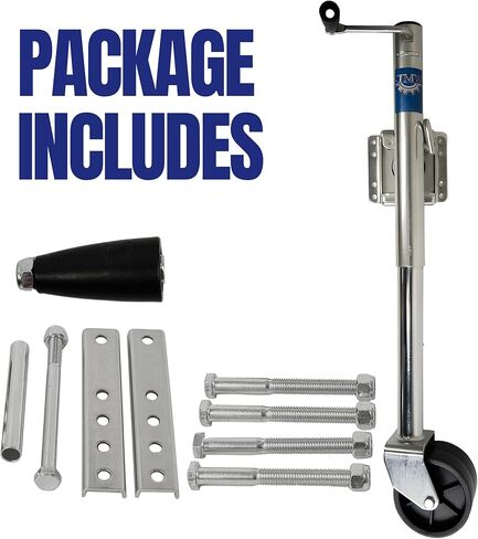 Jeremywell 1500lbs Trailer Jack with Double Wheel, Adjustable 12" Lift Travel, Boat On for Boat RV Utility, Swivel Tongue Towing Dual Wheel in Kuwait